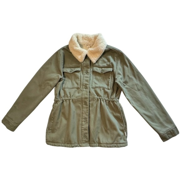 Hang Ten Women's Utility Fleece lined Jacket Plush
Collar Olive Size M - Picture 4 of 9